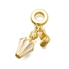 Brass Enamel Badminton European Dangle Charms KK-C087-11G-03-1