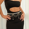 Alloy & Imitation Pearl Twisted Chain Round Tassel Waist Chains for Women WG6FFC1-07-2