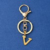 304 Stainless Steel Initial Letter Charm Keychains KEYC-YW00005-22-1