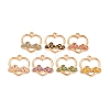 Light Gold Plated Alloy Enamel Pendants FIND-Q100-07KCG-1