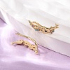 Brass Pave Cubic Zirconia Stud Crawler Earrings KK-CBAA351-20G-02-2
