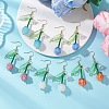 Acrylic & Lampwork Dangle Earrings EJEW-MZ00711-1