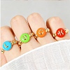 Cute Alloy Enamel Cuff Rings for Women AL-CBA3C8B-13G-1