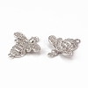 Brass Micro Pave Cubic Zirconia Connector Charms KK-E068-VB363-3
