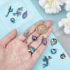 12Pcs 6 Style Plated Alloy Pendants FIND-CA0005-71-3