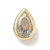 Teardrop Brass Micro Pave Cubic Zirconia Cabochons KK-P345-13G-B-2