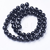 Faceted Black Glass Round Bead Strands X-GLAA-R095-12mm-08-3