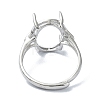 Adjustable 925 Sterling Silver Ring Components STER-K179-19P-3