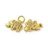 Brass Micro Pave Clear Cubic Zirconia Pendants KK-E068-VF057-3