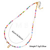 Colorful Beaded Heart Letter Necklace with Pearl Elements Stainless Steel Pendant Jewelry TR2146-19-5