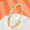 Brass Micro Pave Clear Cubic Zirconia Hinged Bangles for Women BJEW-K274-10G-1