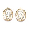 Brass Micro Pave Clear Cubic Zirconia Pendants KK-N232-258-1