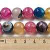 Faceted Natural Dragon Veins Agate Beads Strands G-F447-12mm-P06-5