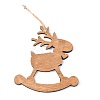 Christmas Reindeer/Stag Wooden Ornaments HJEW-G013-02B-3