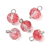 6Pcs Gradient Color Glass Pendants PALLOY-JF04741-3