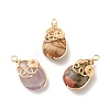 Eco-Friendly Natural Mixed Stone Pendants PALLOY-JF01593-1