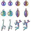 12Pcs 6 Style Plated Alloy Pendants FIND-CA0005-71-1