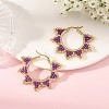 Glass Beaded Hoop Earrings EJEW-MZ00750-02-1
