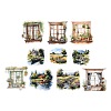 10Pcs 10 Styles Window Scenery Waterproof PET Stickers DIY-G121-01B-2