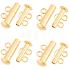 6Pcs Brass Slide Lock Clasps KK-BBC0027-58A-7