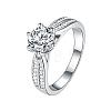 925 Sterling Silver Rhinestones Finger Rings for Women WGFFDD0-14-5