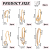 12Pcs 6 Styles Brass Cubic Zirconia Earring Hooks KK-BC0010-16-2