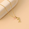 Ocean Style 304 Stainless Steel Shark with Natural Gemstone Chip Pendant Necklaces for Women FS-WGDF2F1-01-1