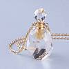 Natural Quartz Crystal Openable Perfume Bottle Pendant Necklaces NJEW-G325-04G-2