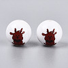 Christmas Printed Opaque Acrylic Round Beads OACR-T029-08B-2