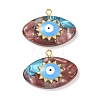 304 Stainless Steel Resin Pendants STAS-F352-07D-06-1