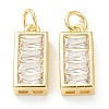 Brass Micro Pave Clear Cubic Zirconia Charms ZIRC-M113-04G-2