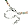 Faceted Rondelle Glass Beaded Necklace for Women NJEW-M208-01F-5