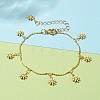 Brass Enamel Flower Charm Bracelets BJEW-JB05783-5