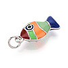 Brass and Enamel Pendants KK-T079-02A-P-2