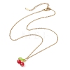 Natural Dyed Malaysia Jade Cherry Pendant Necklaces NJEW-JN04505-4
