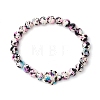 Synthetic Dyed Turquoise Beaded Stretch Bracelets for Women Men BJEW-JB11549-03-2