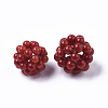 Synthetic Coral Woven Beads CORA-R019-013C-2