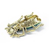 Beetles Enamel Pin with Rhinestone JEWB-P016-06AG-01-4