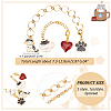2Pcs 2 Style Cat Heart Alloy Enamel Beaded Knitting Row Counter Chains HJEW-AB00691-2