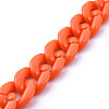 Handmade Opaque Acrylic Curb Chains AJEW-JB00662-04-3