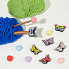 WADORN 12Pcs 12 Styles Flower & Butterfly Silicone Locking Stitch Marker SIL-WR0001-02-3