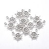 Tibetan Style Alloy Helm Pendants TIBEP-16625-AS-RS-1