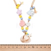 Ceramics Starfish Fish & Resin Shell Shape Pendant Adjustable Cotton Cord Necklaces for Women NJEW-Z100-01A-G-3