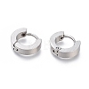 304 Stainless Steel Huggie Hoop Earrings LS-EJEW-O087-09E-P-1