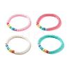 Handmade Polymer Clay Heishi Beads Stretch Bracelet BJEW-JB07393-1