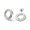 Non-Tarnish 304 Stainless Stud Earring Findings STAS-M314-01G-P-2