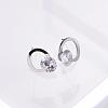 Stainless Steel Clear Cubic Zirconia Ring Stud Earrings X-ZH7800-5