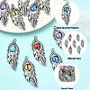 10Pcs 5 Colors Alloy Glass Big Pendants FIND-CJ0005-78-3
