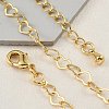 Brass Heart Link Bracelets for Women BJEW-G735-07G-3