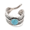 Synthetic Turquoise Cuff Rings RJEW-B107-07AS-2
